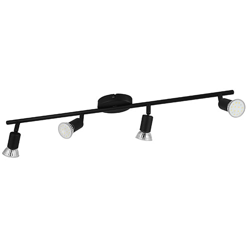 Eurolux Buzz 4LT Spot Light Black GU10 LED 4x2.8w in Electrical & Lighting,Lighting,Interior Lighting