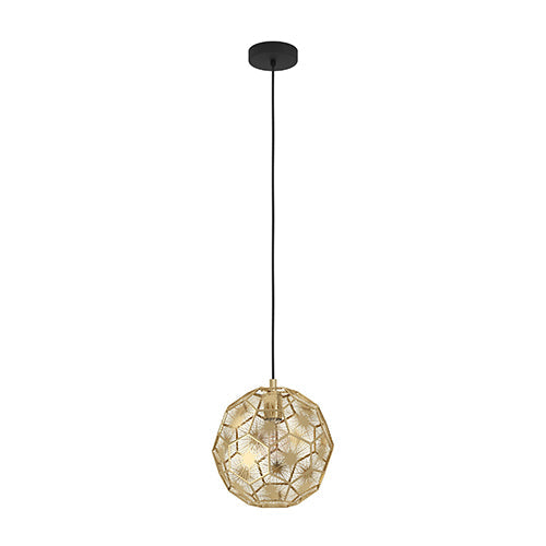 Eurolux Pendant Skoura Black & Brass E27 1x60w in Electrical & Lighting,Lighting,Interior Lighting
