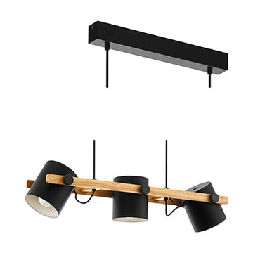 Eurolux Pendant Hornwood 3LT 780mm Black/Wood - image 01