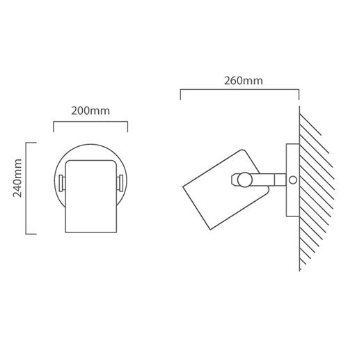 Eurolux Hornwood 1LT SpotlightBlack/Wood - image 01