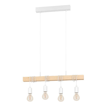Eurolux Pendant Townshend 4x60w E27 White/Wood in Electrical & Lighting,Lighting,Interior Lighting
