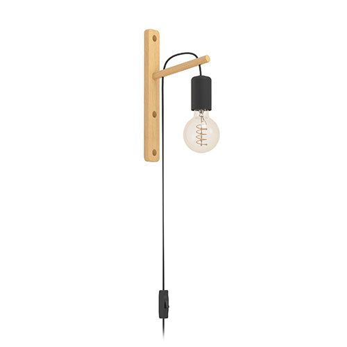 Eurolux Wall Light Pockley Wood/Black E27 LED in Electrical & Lighting,Lighting,Interior Lighting