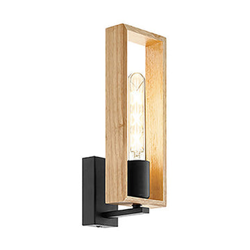 Eurolux Wall Light Littleton 1LT Black & Wood - image 01