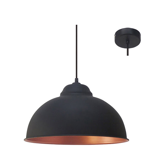 Eurolux Pendant Truro2 370mm Black/Copper in Electrical & Lighting,Lighting,Interior Lighting