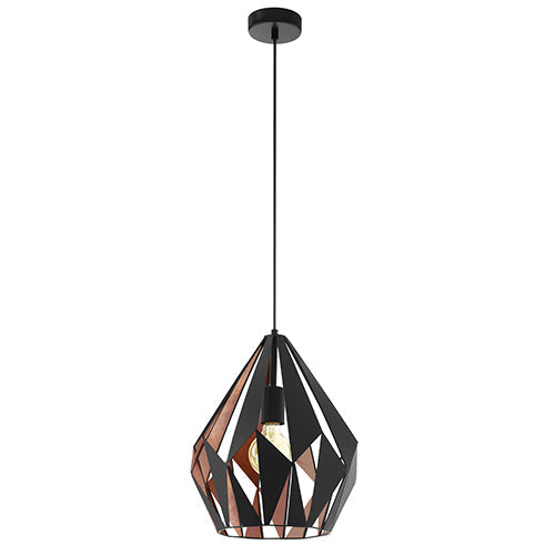 Eurolux Pendant Carlton1 310mm Black/Copper in Electrical & Lighting,Lighting,Interior Lighting