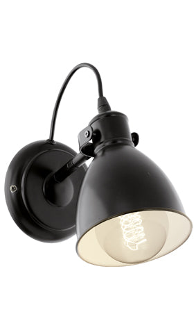 Eurolux Wall Light Priddy  Black E27 in Electrical & Lighting,Lighting,Interior Lighting