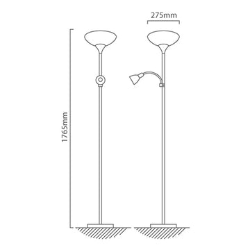 Eurolux Up2 Floor Light 275mm Satin Chrome - image 01