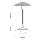 Eurolux Pendant Brenda Rise & Fall 430mm White - image 01