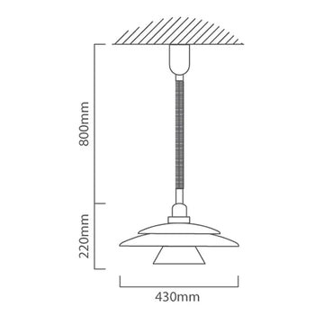 Eurolux Pendant Brenda Rise & Fall 430mm White - image 01