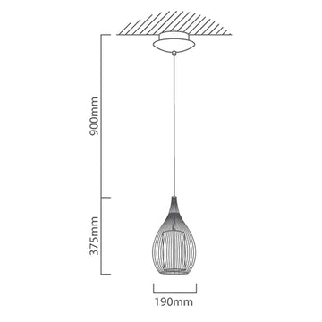 Eurolux Pendant Razoni 1LT 190mm Black - image 01