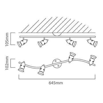 Eurolux Magnum LED Bar 4LT Spotlight 654mm SC - image 01