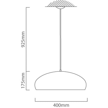 Eurolux Pendant Mogano1 400mm Black/Copper - image 01