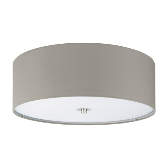 Eurolux Pasteri Ceiling Light Satin Chrome & Taupe Shade in Electrical & Lighting,Lighting,Interior Lighting