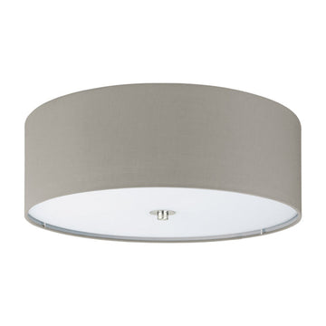 Eurolux Pasteri Ceiling Light Satin Chrome & Taupe Shade in Electrical & Lighting,Lighting,Interior Lighting