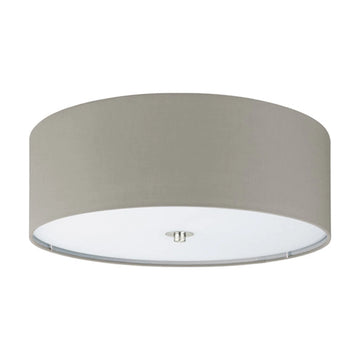 Eurolux Pasteri Ceiling Light Satin Chrome & Taupe Shade - image 01
