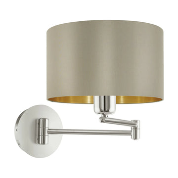 Eurolux Wall Light Maserlo Swing Arm Taupe - image 01