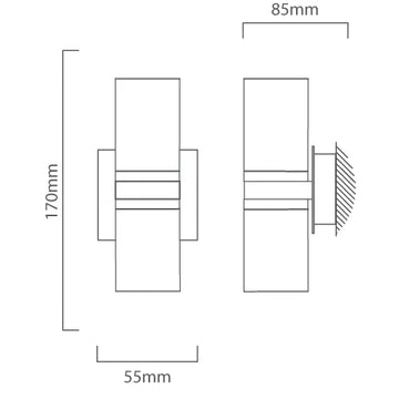 Eurolux Wall Light Passa Square Black/Gold - image 01