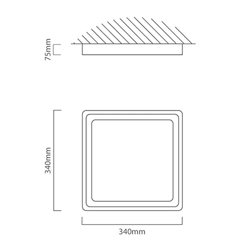 Eurolux Competa1 Square Ceiling Light 340mm White - image 01
