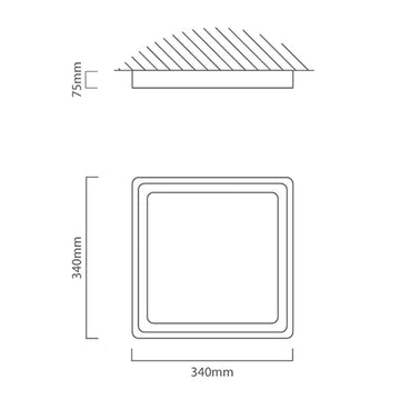Eurolux Competa1 Square Ceiling Light 340mm White - image 01