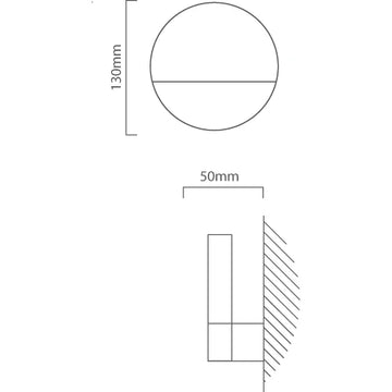 Eurolux Wall Light Metrass1 Round White - image 01