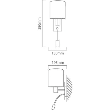 Eurolux Wall Light Pasteri 2LT Taupe - image 01