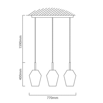 Eurolux Pendant Murmillo 3LT Chrome&Smoked Glass - image 01