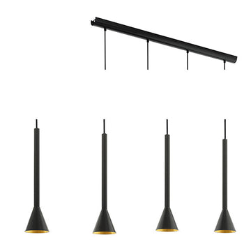 Eurolux Pendant Cortaderas 4LT 975mm Black/Gold in Electrical & Lighting,Lighting,Interior Lighting