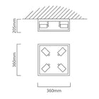 Eurolux Silentina 4LT Ceiling Light 360mm Black - image 01