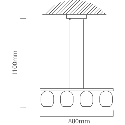 Eurolux Pendant Filago 4LT Black E27 4x40w - image 01