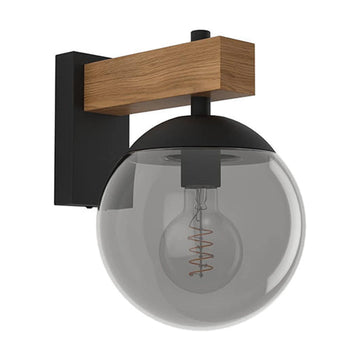 Eurolux Bufalata Outdoor Wall Light Black/Brown E27 1x40w - image 01