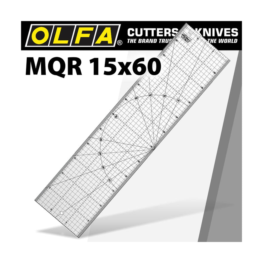 Olfa Metric Quilt Ruler 15Cm X 60Cm - Metric Grid - image 01