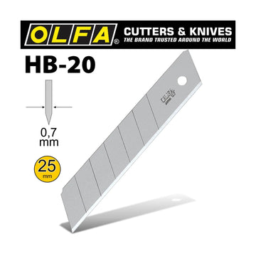 Olfa Blades For H1 And Xh1 Knife 20 Per Pack 25mm - image 01