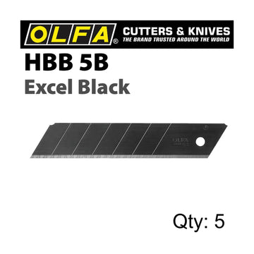 Olfa Blades Excel Black 5Pk Ultra Sharp For H1; Nh1; Xh1 Cutters 25mm - image 01