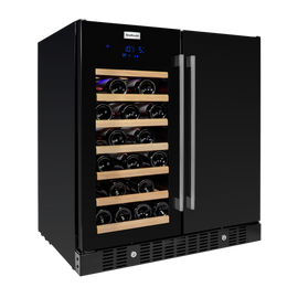 SnoMaster 34 Bottle + 95L Pro Series Double Door Wine & Beverage Cooler - Black (VT-19DPROBLACK) in Refrigerators