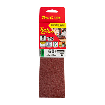Image of a Tork Craft Sanding Belt 60 X 400mm 60 Grit 2 Pack ( For Triton Palm Sander)