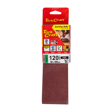 Image of a Tork Craft Sanding Belt 60 X 400mm 120 Grit 2 Pack (for Triton Palm Sander)