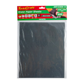 Image of a Tork Craft Water Paper 230 X 280mm 600 Grit Wet & Dry Std 10 Pack