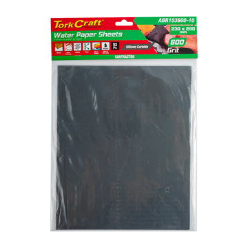 Image of a Tork Craft Water Paper 230 X 280mm 600 Grit Wet & Dry Std 10 Pack