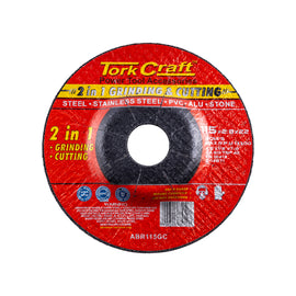 Image of a Tork Craft 2 In 1 Grinding & Cutting Disc 115mm X 2.8 X 0.22 Steel/Stainless Steel /PVA/Aluminium / Stone