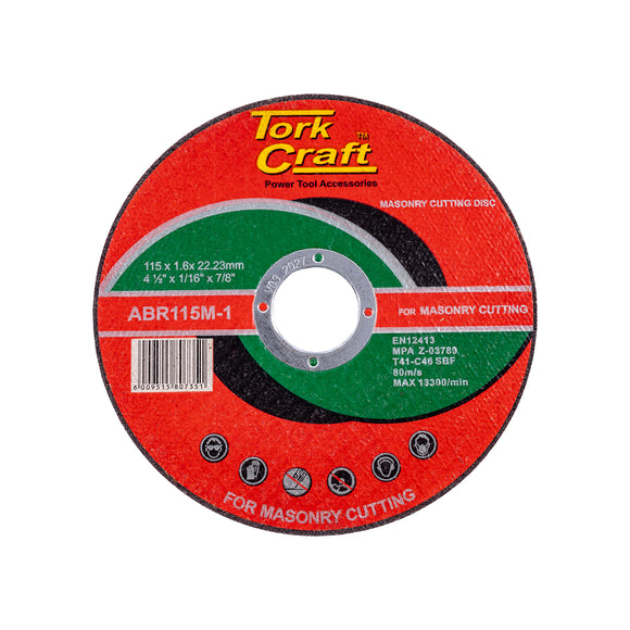 Image of a Tork Craft Cutting Disc Masonry 115 X 1.6 X 22.2mm