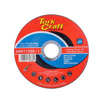 Image of a Tork Craft Cutting Disc Metal & Stainless Steel 115 X 1.6 X 22.2mm