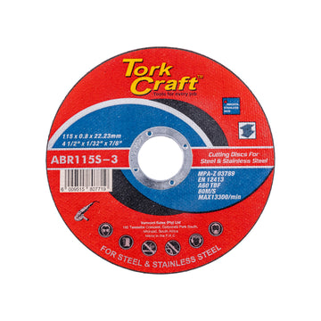 Image of a Tork Craft Cutting Disc Steel & Stainless Steel 115 X 0.8 X 22.2mm
