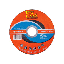 Image of a Tork Craft Cutting Disc Steel & Stainless Steel 115 X 0.8 X 22.2 Mm