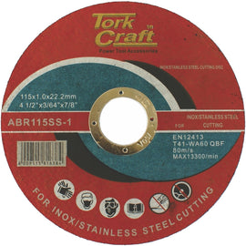 Image of a Tork Craft Cutting Disc Stainless Steel 115 X 1.0 X 22.22 Mm