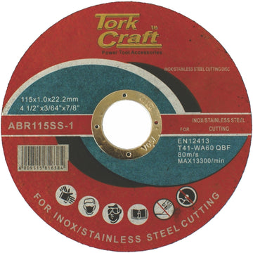 Image of a Tork Craft Cutting Disc Stainless Steel 115 X 1.0 X 22.22 Mm