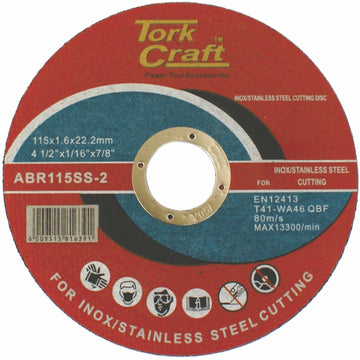 Image of a Tork Craft Cutting Disc Stainless Steel 115 X 1.6 X 22.22mm