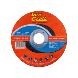 Image of a Tork Craft Cutting Disc Stainless Steel 115 X 3.0 X 22.22mm