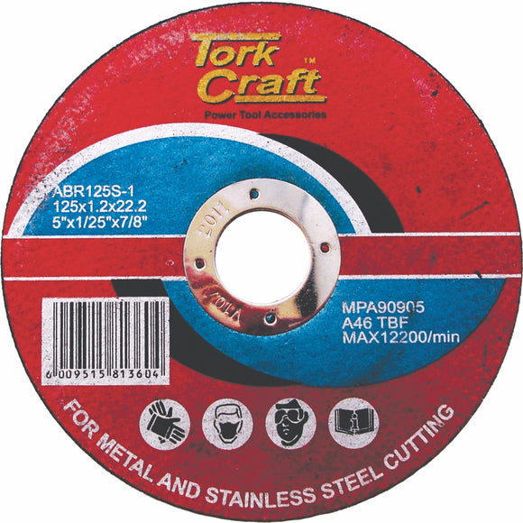 Image of a Tork Craft Cutting Disc Steel & Stainless Steel 125 X 1.2 X 22.2mm