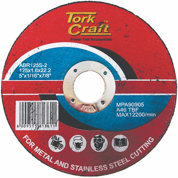 Image of a Tork Craft Cutting Disc Steel 125 X 1.6 X 22.2mm