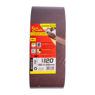 Image of a Tork Craft Sanding Belt 100 X 610mm 120 Grit 10 Pack